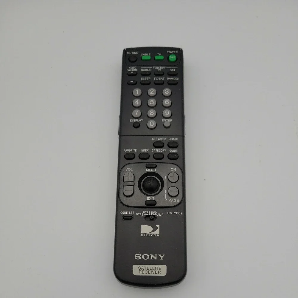 Sony Satellite Receiver DirecTV Remote Control Model RM-Y802 Black Replacement